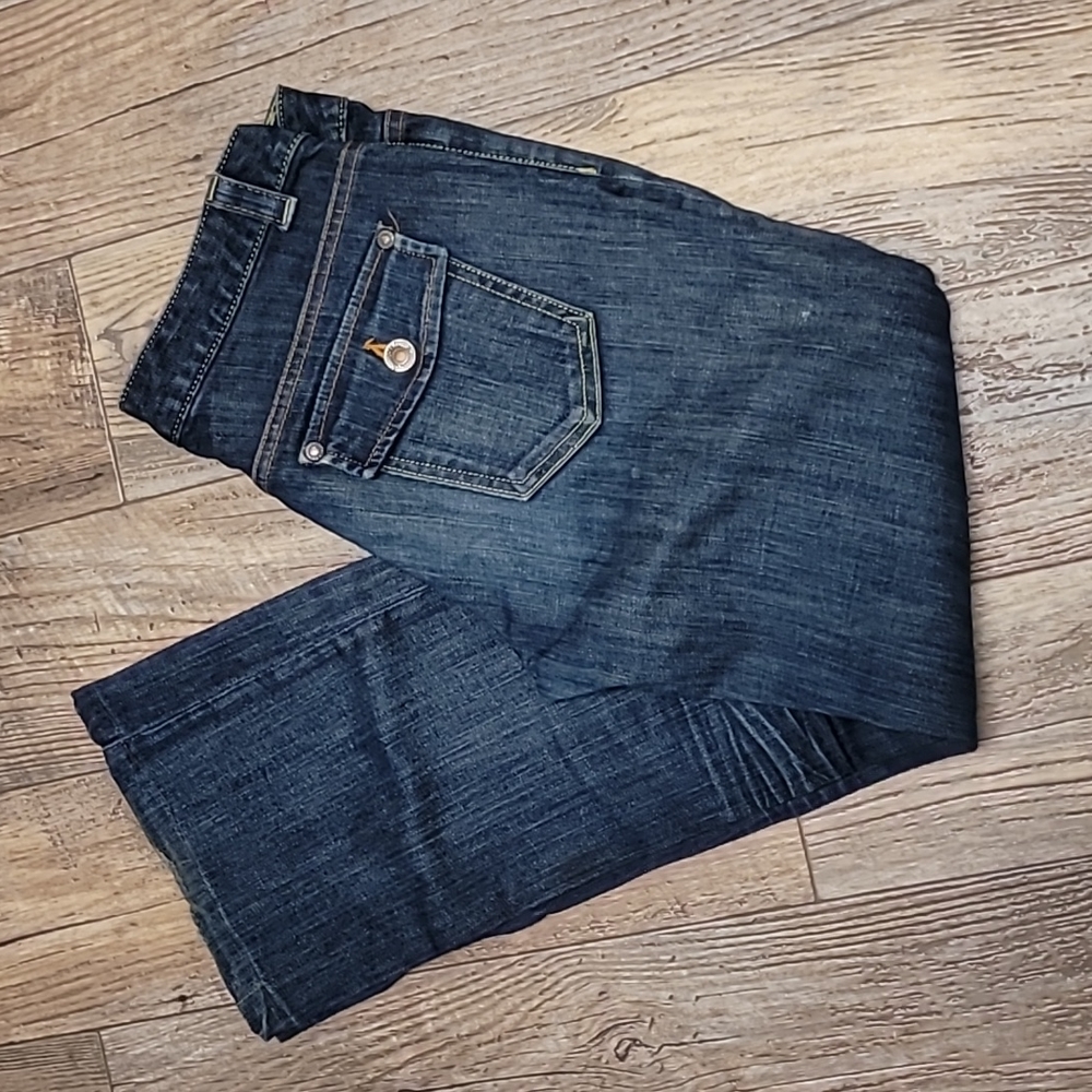 Banana Republic dark wash flap pockets missy stretch 6